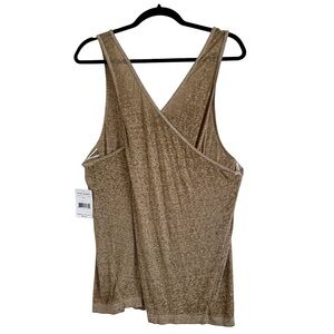 Free People Crossover Tee Army Brown Green Large NWT